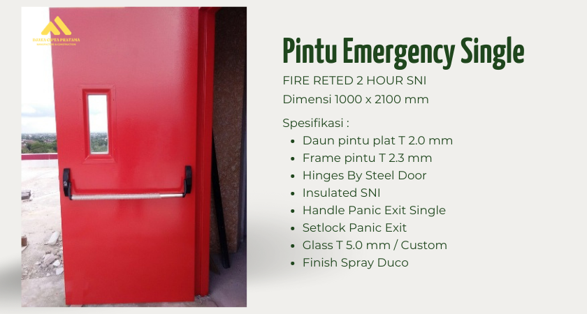 Aksesoris Wajib Pintu Tahan Api: Panic Bar, Door Closer, Rockwool