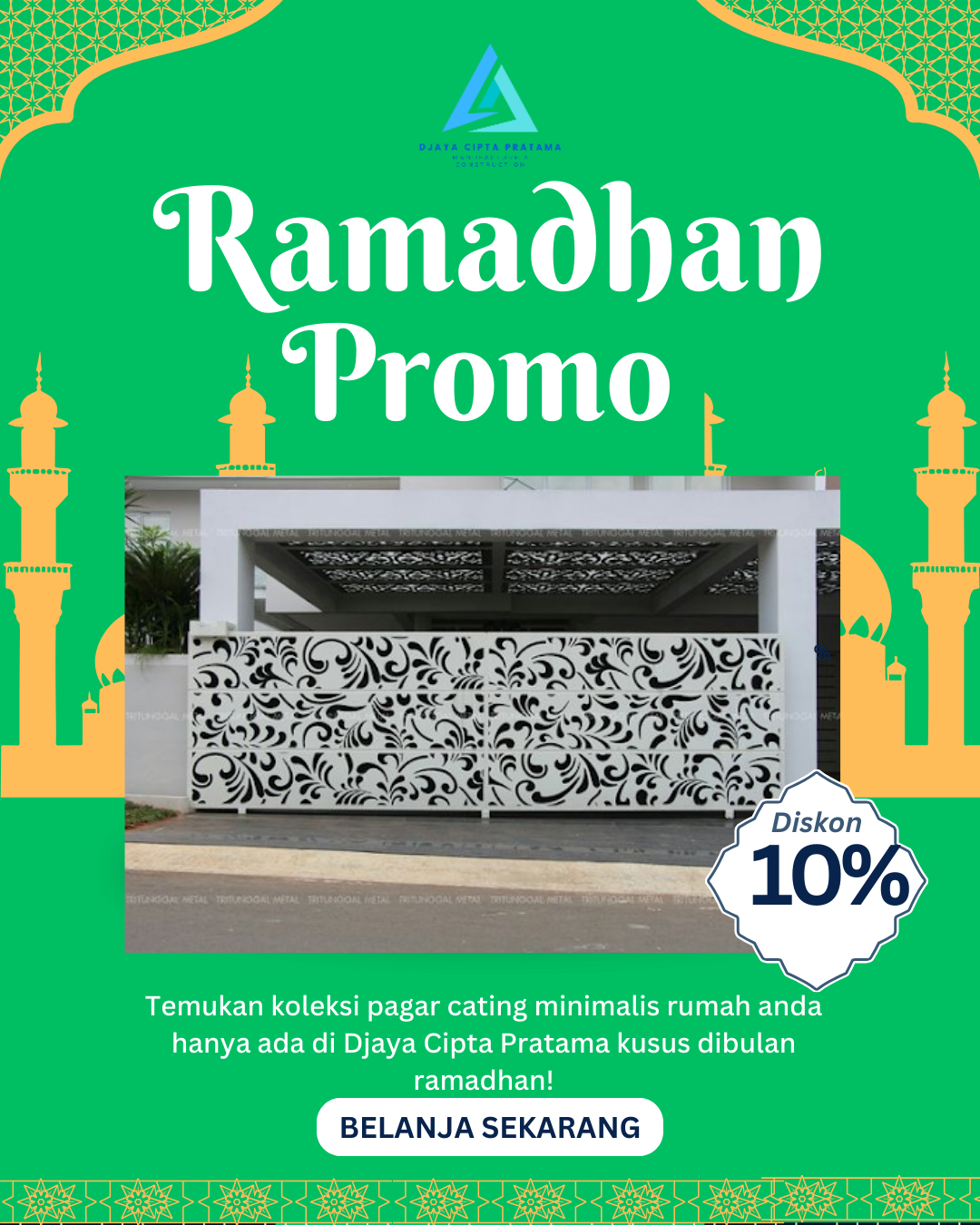 promo 10% Pagar Besi Minimalis ala Djaya Cipta Pratama, Pilihan Tepat untuk Tampilan Modern!