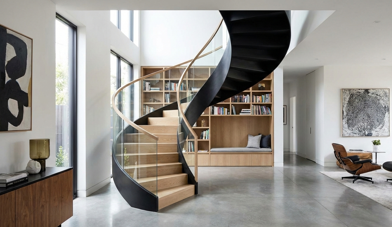 Elegan dan Fungsional, Tangga Putar Minimalis Tingkatkan Nilai Estetika Interior