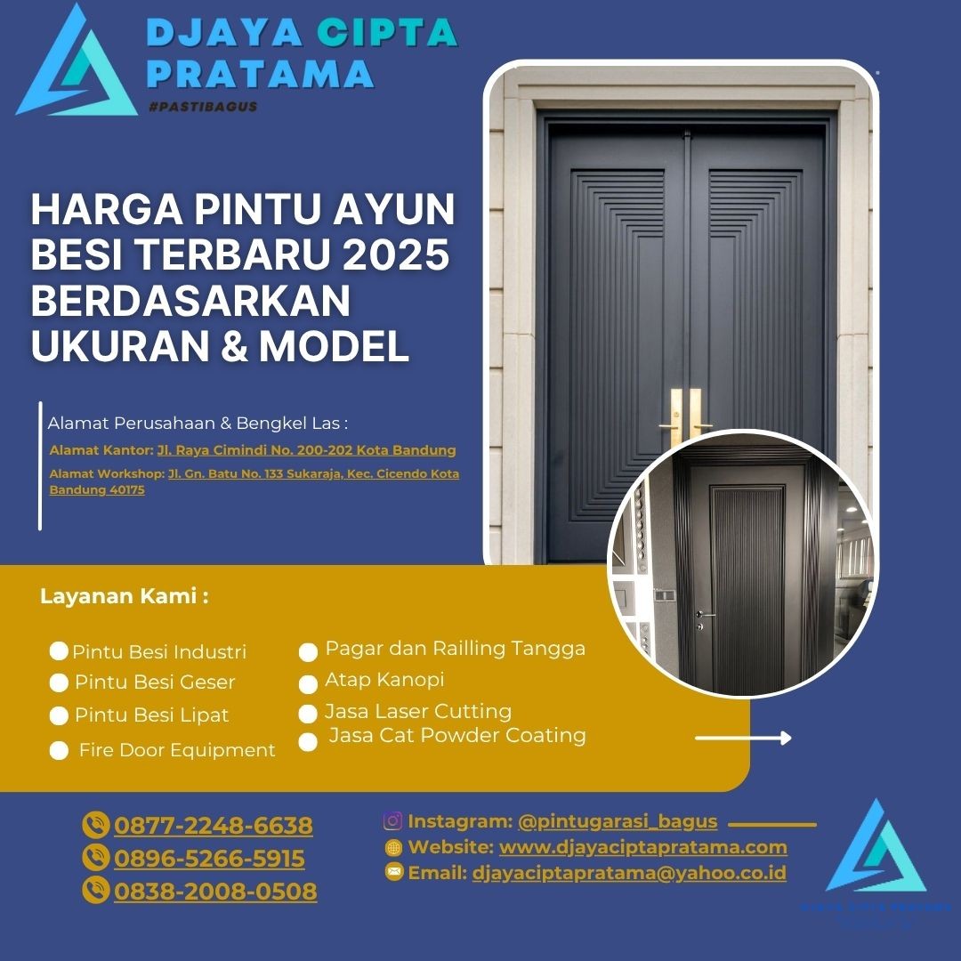 Harga Pintu Ayun Besi Terbaru 2025 Berdasarkan Ukuran & Model