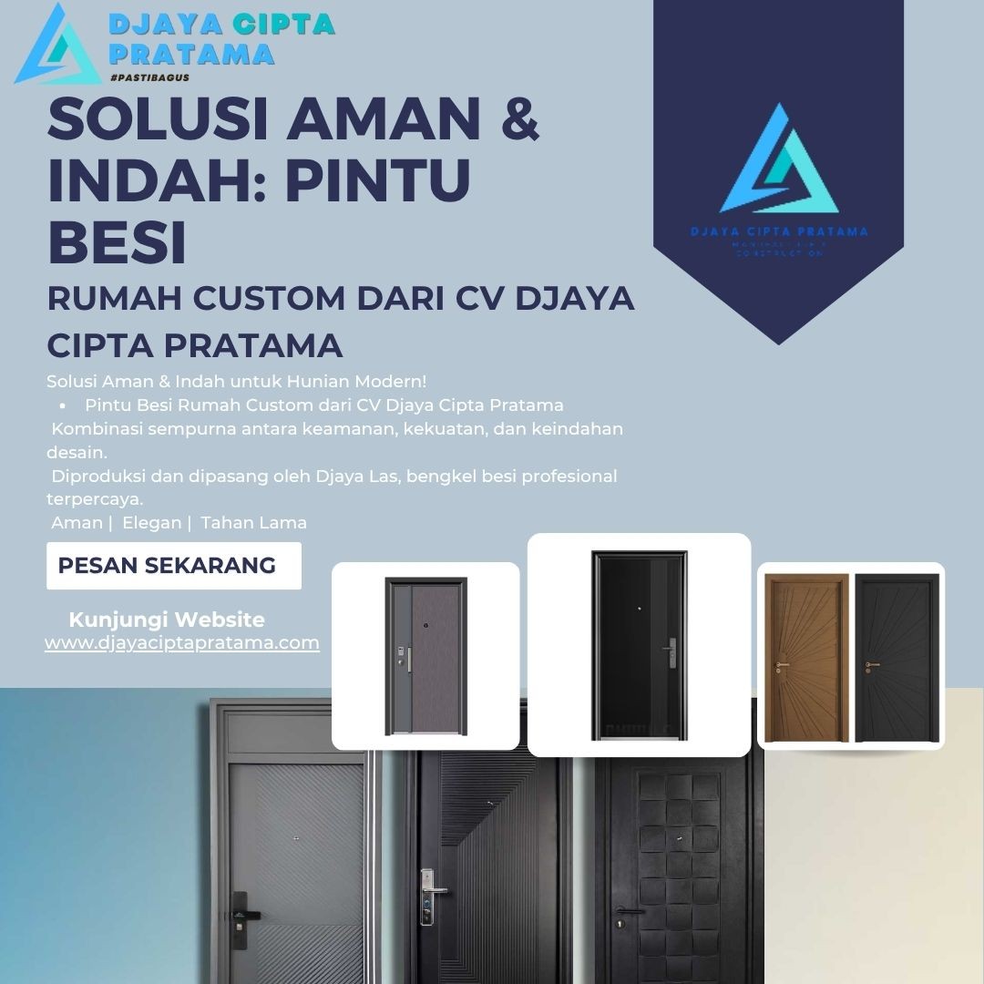  Solusi Aman & Indah: Pintu Besi Rumah Custom dari CV Djaya Cipta Pratama